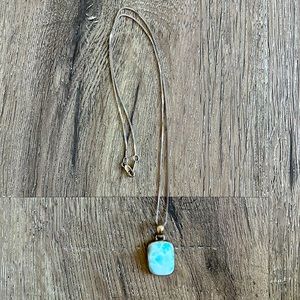 Turquoise Stone Silver Necklace